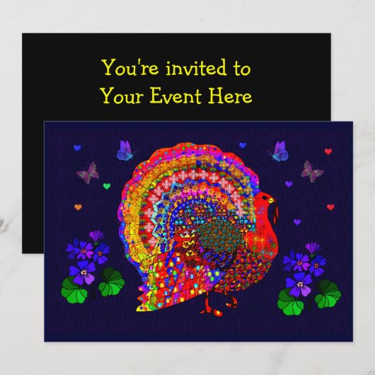 宝石で飾られたトルコ 招待状 (正面/裏面)