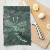 宝石で飾られたトンボ キッチンタオル (四つ折り)
