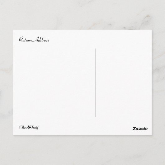 宝石で飾られたドラゴンフライ誕生日ウィッシュハガキ ポストカード (裏面)