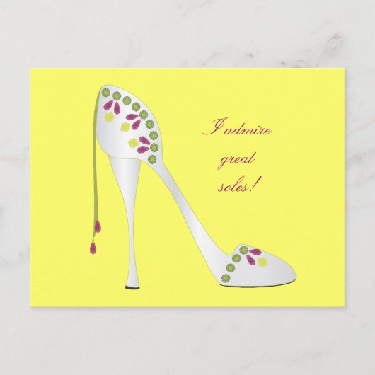 宝石で飾られたハイヒール ポストカード (正面)