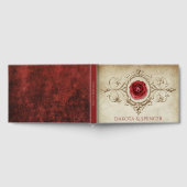 宝石で飾られたバラ |ヴィンテージクリムゾンレッドジェムグランジ ゲストブック (全面)