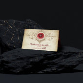 宝石で飾られたバラ |ヴィンテージクリムゾンレッドジェムグランジ プレイスカード