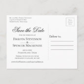 宝石で飾られたバラ |ヴィンテージクリムゾンレッド日付を保存 案内ポストカード (裏面)