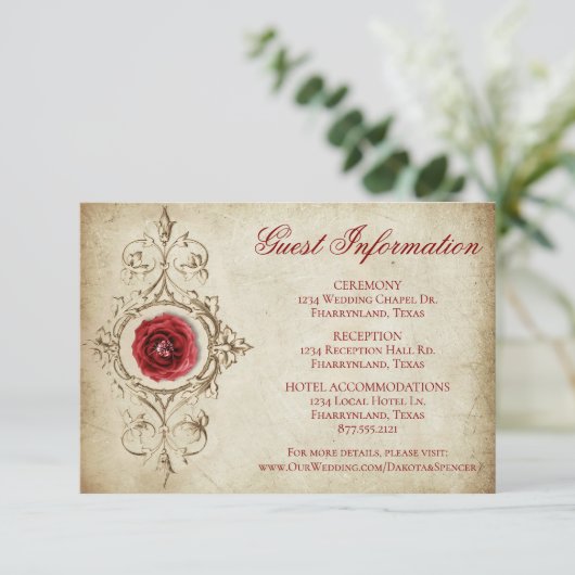 宝石で飾られたバラ |ヴィンテージクリムングランジクゲスト詳細 エンクロージャーカード (スタンド正面)