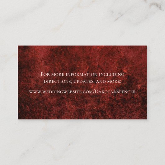 宝石で飾られたバラ |ヴィンテージグランジクリムゾンレッド エンクロージャーカード (裏面)