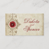 宝石で飾られたバラ |ヴィンテージグランジクリムゾンレッド エンクロージャーカード (正面)