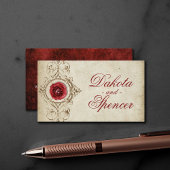 宝石で飾られたバラ |ヴィンテージグランジクリムゾンレッド エンクロージャーカード