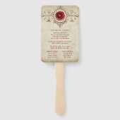 宝石で飾られたバラ |ヴィンテージグランジクリムゾンレッド ハンドファン (裏面)