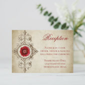 宝石で飾られたバラ |ヴィンテージグランジクリムゾン披露宴 エンクロージャーカード (スタンド正面)