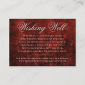 宝石で飾られたバラ |深紅グランジ希望ウェル エンクロージャーカード (裏面)