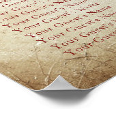 宝石で飾られたバラ |深紅グランジ赤座席 ポスター (角)