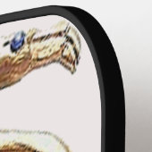 「宝石で飾られたフラミンゴ」 ピックルボールラケット (左詳細)