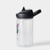 宝石で飾られたレインボークリスタルバタフライ ウォーターボトル (左面)