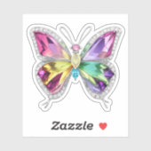 宝石で飾られたレインボークリスタルバタフライ シール (シート)