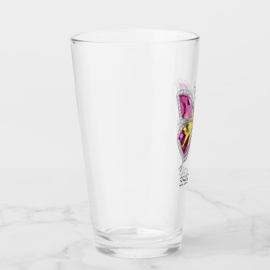 宝石で飾られたレインボークリスタルバタフライ タンブラーグラス (右)