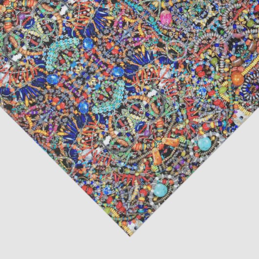 宝石で飾られた万華鏡のように千変万化するパターン#1のティッシュペーパー 薄葉紙 (詳細)