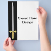 宝石で飾られた中世の剣フライヤーテンプレート チラシ (手)