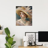 宝石で飾られた優雅さ ポスター (ホームオフィス)