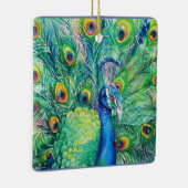 宝石で飾られた孔雀のオーナメント セラミックオーナメント (右)