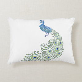 宝石で飾られた孔雀 アクセントクッション