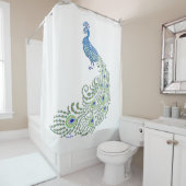 宝石で飾られた孔雀 シャワーカーテン (インサイチュ)