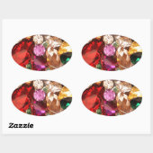 宝石で飾られた宝石が宝石の色を輝かせる 楕円形シール (シート)