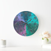 宝石で飾られた曼荼羅のカッコいいの色がついた金属勾配 ラージ壁時計 (ホーム)