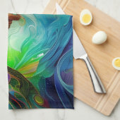 宝石で飾られた木 キッチンタオル (四つ折り)