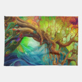 宝石で飾られた木 キッチンタオル (横)