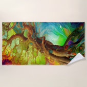 宝石で飾られた木 ビーチタオル (正面)