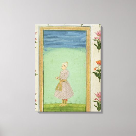 宝石で飾られた短剣を持つ少年の立ち上がり姿 キャンバスプリント (正面)