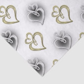 宝石で飾られた結婚二つのハートのエレガントパーティー組織 薄葉紙 (詳細)