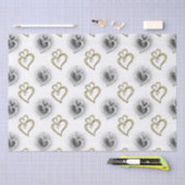 宝石で飾られた結婚二つのハートのエレガントパーティー組織 薄葉紙 (クラフト)