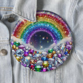 宝石で飾られた輝く虹 缶バッジ (インサイチュ)