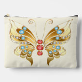 宝石で飾られた金ゴールド アクセサリーポーチ (正面)