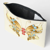 宝石で飾られた金ゴールド アクセサリーポーチ (見開き)