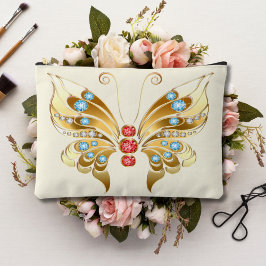 宝石で飾られた金ゴールド アクセサリーポーチ