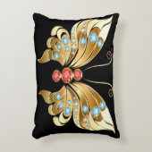 宝石で飾られた金ゴールド アクセントクッション (正面(垂直))