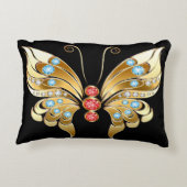 宝石で飾られた金ゴールド アクセントクッション (裏面)