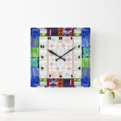 宝石で飾られた1 スクエア壁時計 (ホーム)