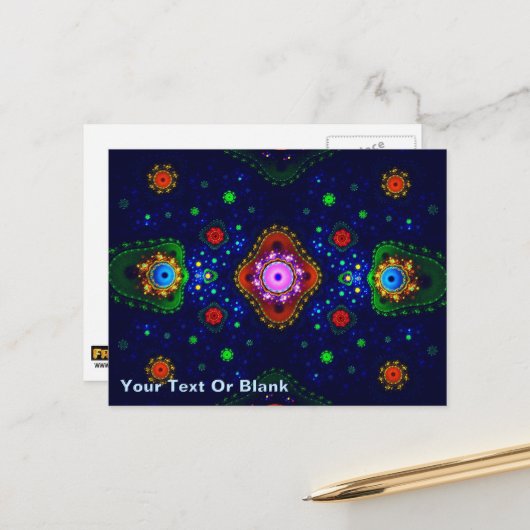 宝石で飾られた ポストカード (正面/裏面インサイチュ)