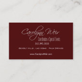 "宝石で飾られた" -魅力的でエレガントなイベントプランナー 名刺 (裏面)