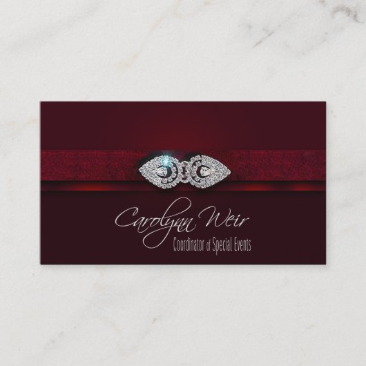 "宝石で飾られた" -魅力的でエレガントなイベントプランナー 名刺 (正面)