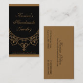 宝石で飾られたGlam名刺、金ゴールド 名刺 (正面/裏面)