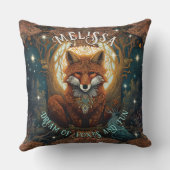 宝石とムーンライトケルトキツネ パーソナライズされた クッション (裏面)