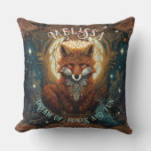 宝石とムーンライトケルトキツネ パーソナライズされた クッション (正面)