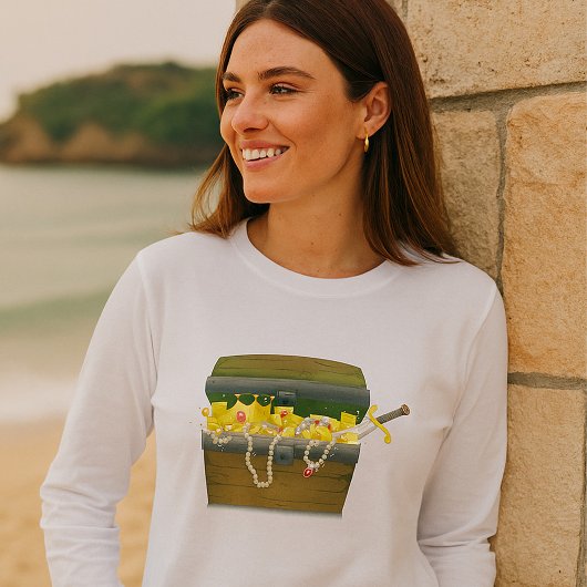 宝石と剣が入った海賊の宝箱 Tシャツ