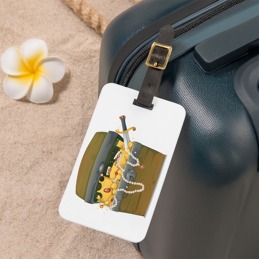 宝石と剣を持つ海賊の宝箱 ラゲッジタグ