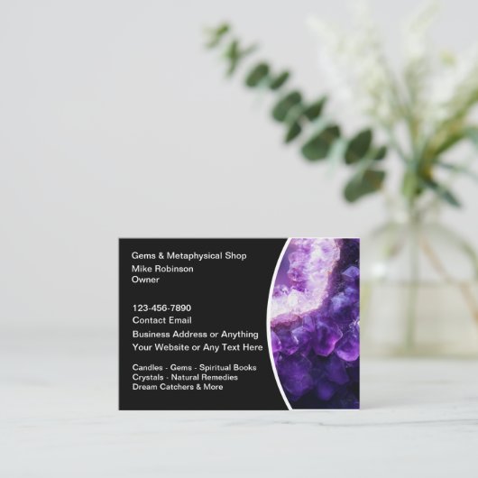宝石と形而上学的ショップの名刺 名刺 (スタンド正面)
