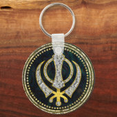 宝石と金ゴールドを使用した装飾カンダシンボル キーホルダー (正面)